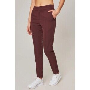 Mondetta Women Tailored Pants High Rise Comfort Red 14 Travel Athleisure Casual